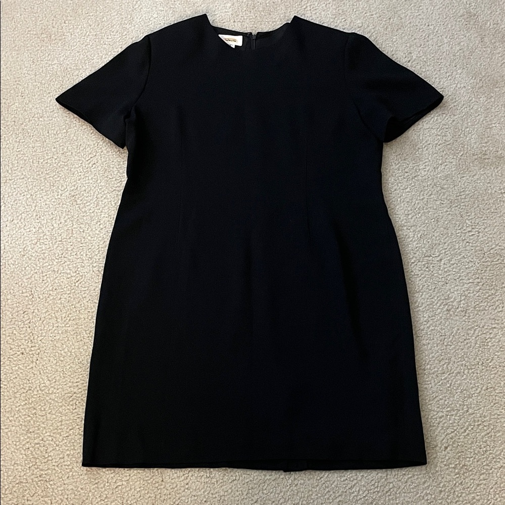 Vintage Talbots Classic Black Dress With Shoulder Pads, Size 16